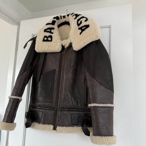 Balenciaga Black and White Leather Jacket - Picture 8 of 15